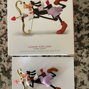 Hallmark Disney Goofy Cupid Ornament - Red, Purple, Gold